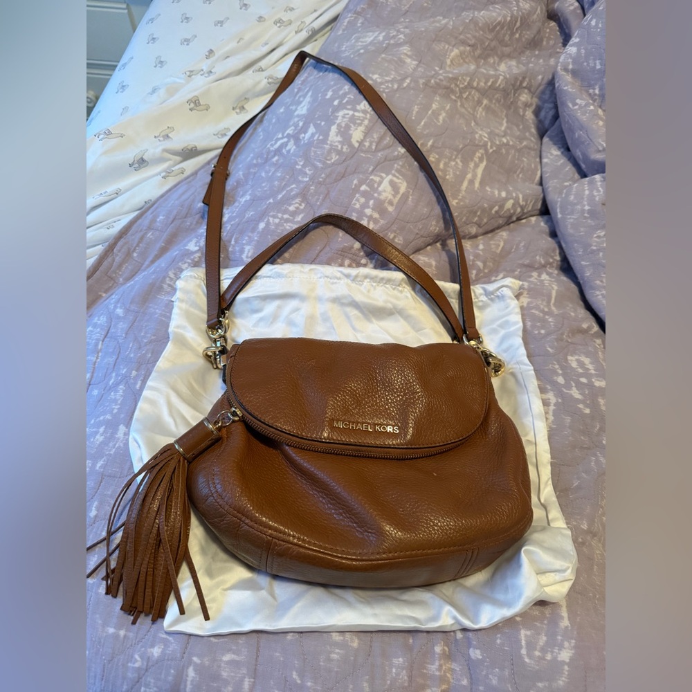 Michael Kors Bedford Flap Crossbody Bag Pebbled Leather